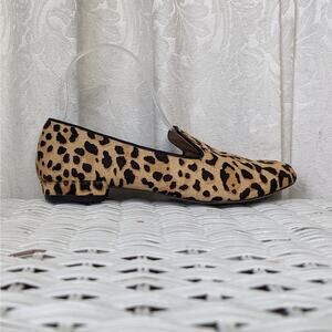 Steve Madden Smile Leopard Print Cow Hair Pointed Toe Flats sz 7